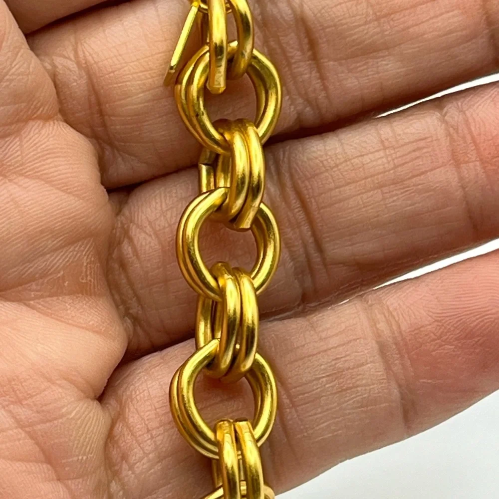 Anne Klein Gold-Tone Double Chain Link Bracelet Vintage